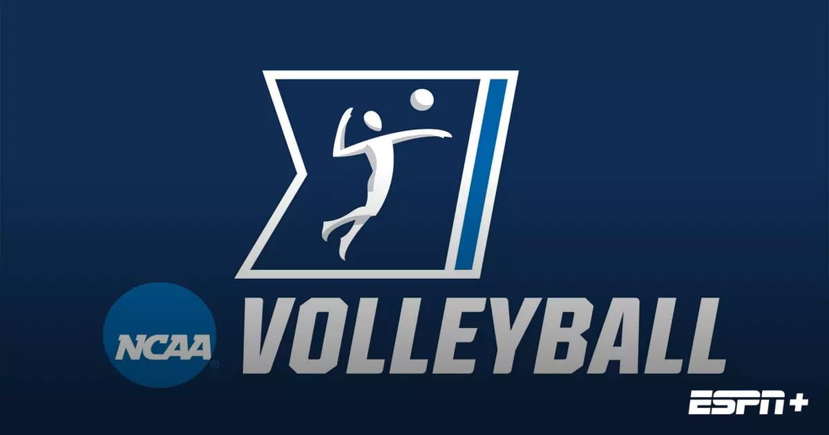 Logo showing NCAA Volleyball and a volleyball-playing icon with ESPN+ in the bottom right