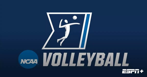 Logo showing NCAA Volleyball and a volleyball-playing icon with ESPN+ in the bottom right